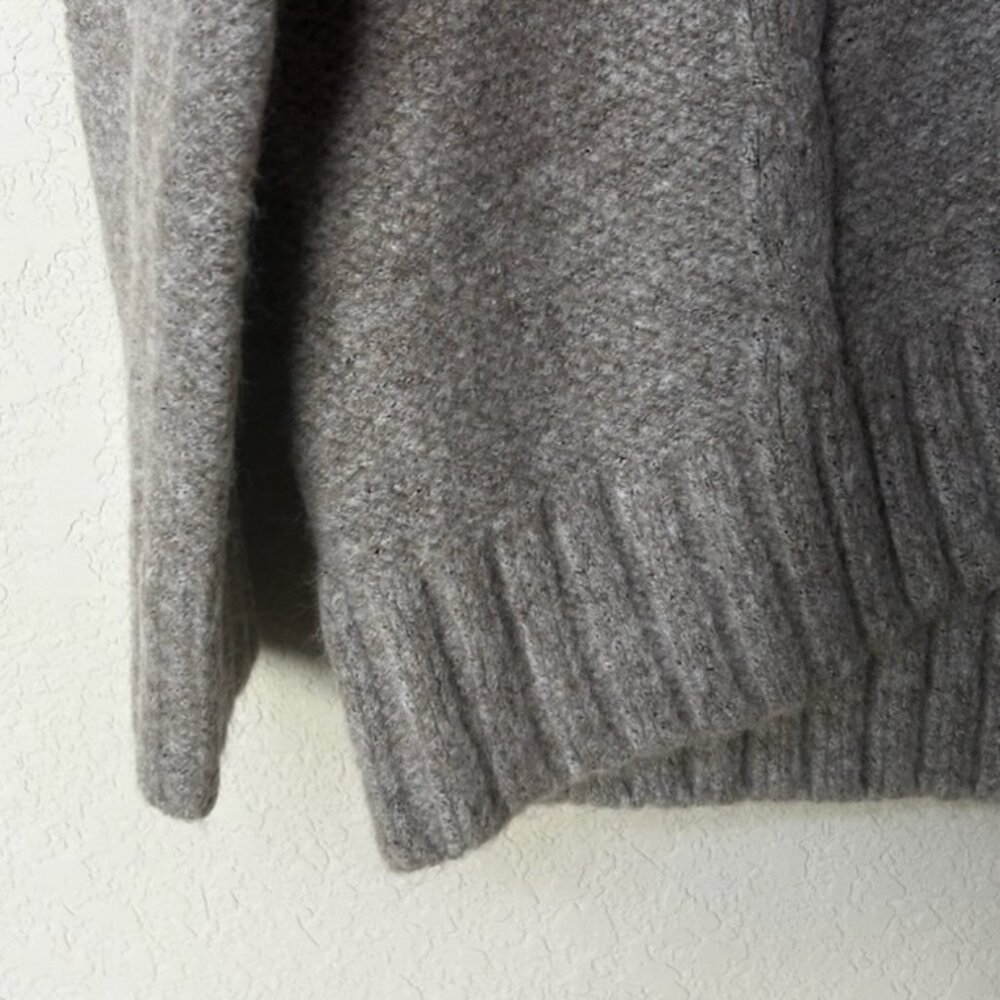 NWT Michael Kors Cable Knit Sweater Turtleneck Jumper Taupe Heather - Picture 13 of 15
